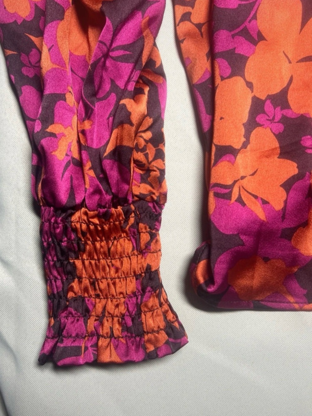 Pleione Orange & Magenta Floral Long-Sleeve Blouse - Picture 4 of 5